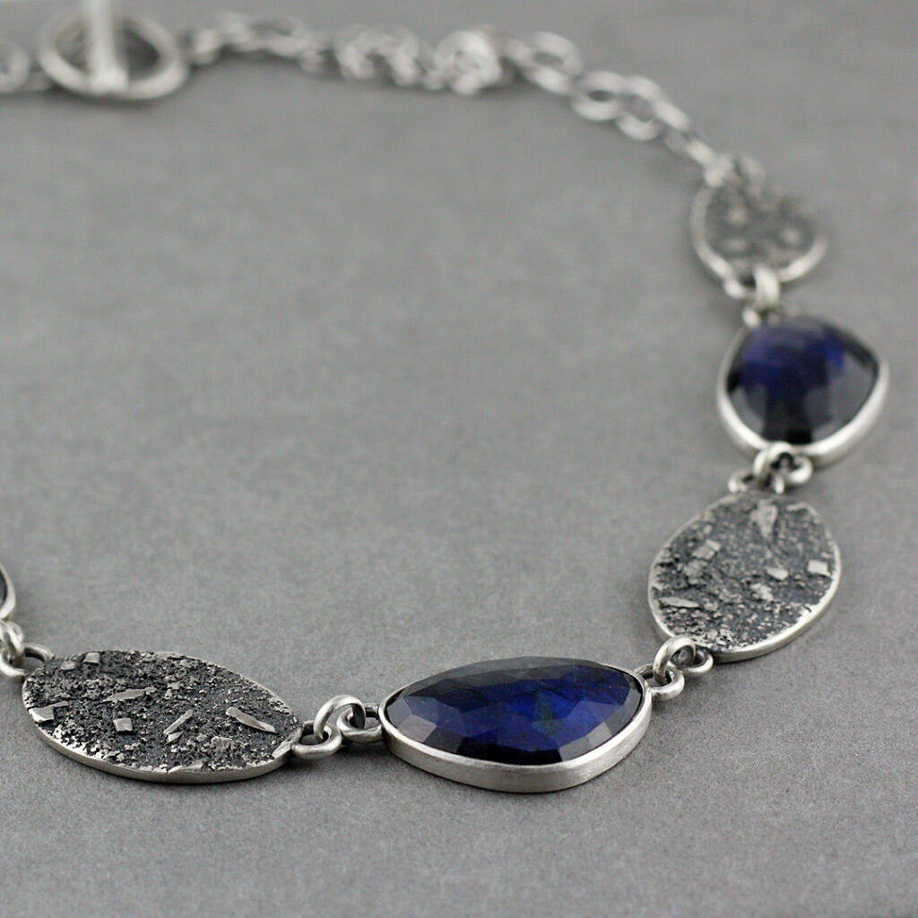 Carin Lindberg jewellery labradorite textured silver statement necklace