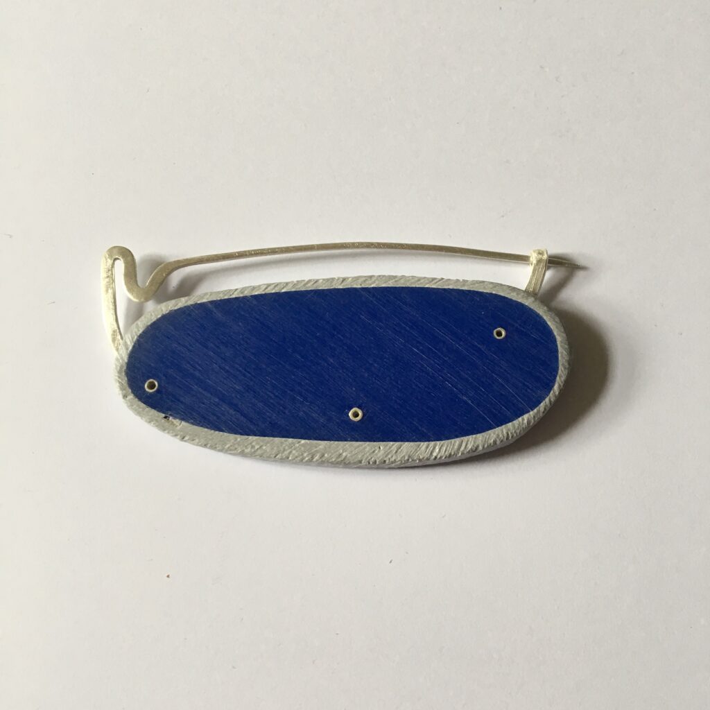 Bronwen Gwillim Recycled Plastic Jewellery Blue Brooch