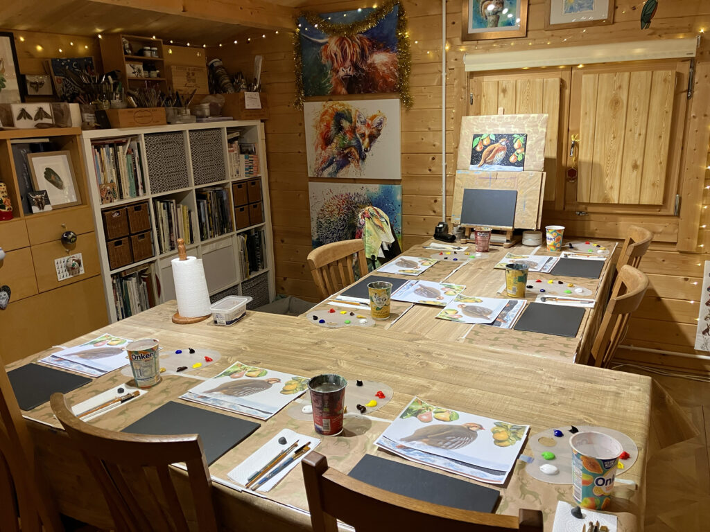 Sally Goodden Cabin SetUp for her creative workshops