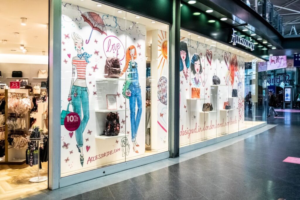Accessorize window display illustrations by niki groom
